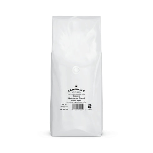 4 Cameron's Coffee Roasted Whole Bean Coffee, Organic Rainforest Blend, Pound