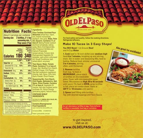12.5 oz. (Pack 2) Old El Paso Soft Taco Dinner Kit