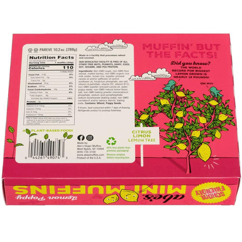 Abe's 12ct, 10.2 OZ Mini Lemon Poppy Muffin