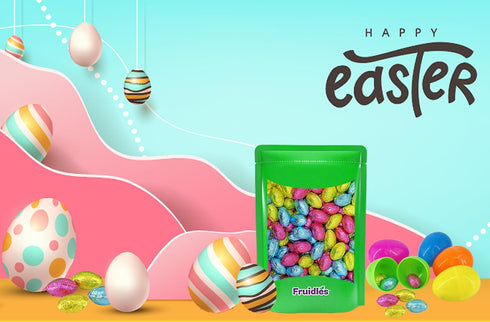 5 The Dreidel Company Easter Chocolate Eggs Pounds (Bulk), Multicolored Foil Wrapped Milk Chocolate, Kosher Certified