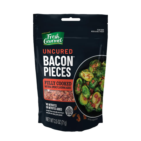 Pack (2.8 oz) (2.5 oz) Fresh Gourmet Bacon Pieces Variety Real bacon & Uncured bacon