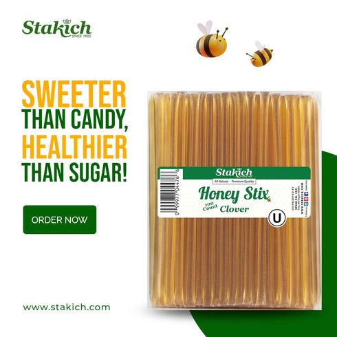 (200 Count) Stakich Clover Honey stix