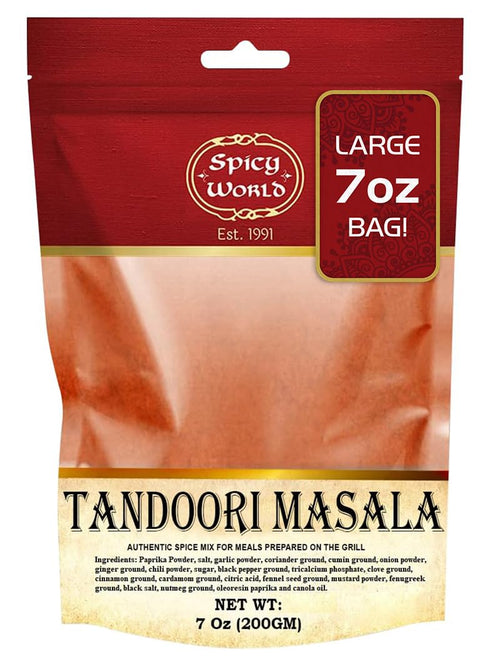 Spicy World Tandoori Masala Spice Mix, 7 Oz - Premium Quality Marinade & Grill Spice Blend