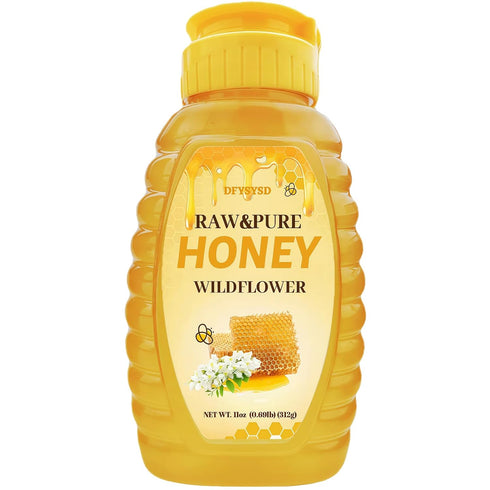 DFYSYSD Wholesome Honey, 100% Raw Unfiltered Honey, 11oz/312g, Wildflower honey, Natural and Pure,