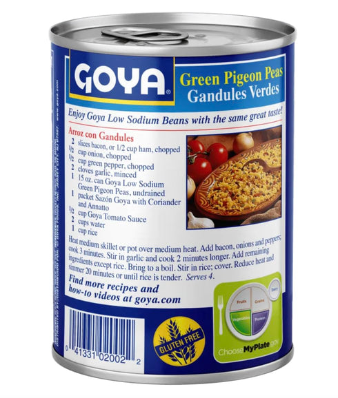 15 oz, 2-Pack Goya Green Pigeon Peas Low Sodium