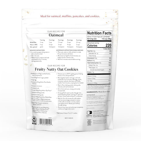 2lbs. King Arthur Baking Company Gluten-Free & Whole Grain Rolled Oats