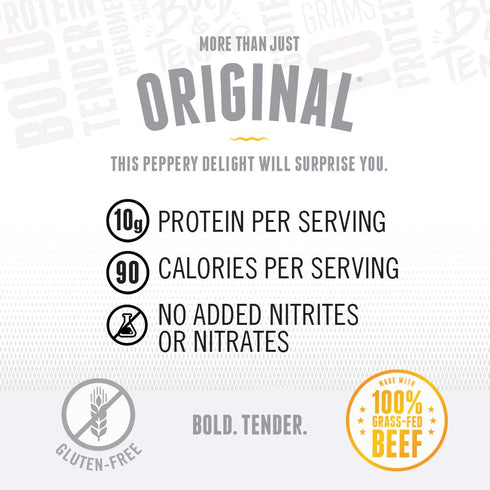 100% 1 oz (Pack 12) 10g Perky Jerky Original Grass Fed Beef Jerky, of - Antibiotic Free - Protein Per Serving - Low Fat