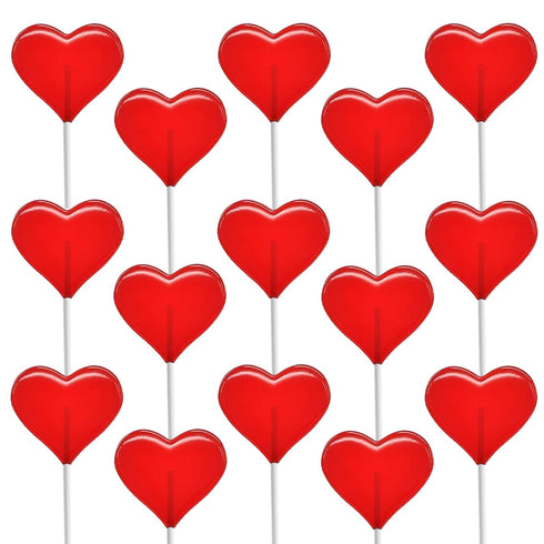 Fruidles 300-Pack Lollipops Mini Red Heart Shaped Strawberry Flavored Lollipop, Individually Wrapped,
