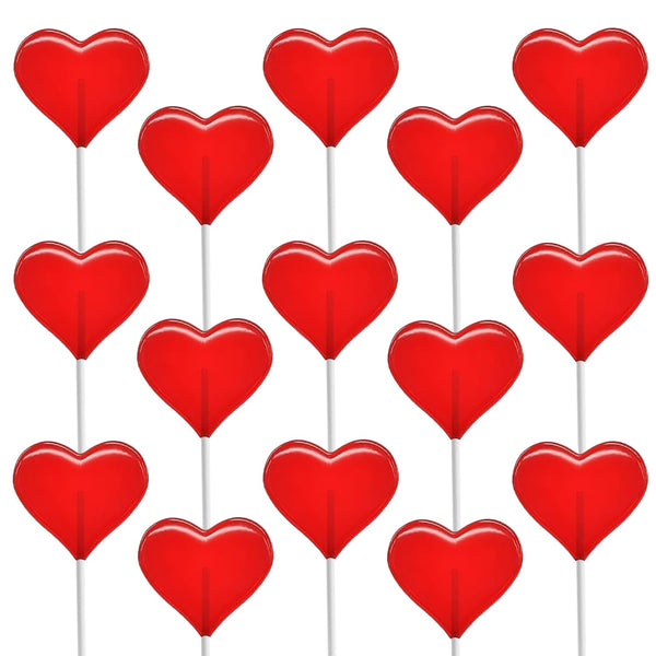 Fruidles 300-Pack Lollipops Mini Red Heart Shaped Strawberry Flavored Lollipop, Individually Wrapped,