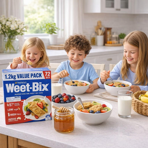 Sanitarium Weet-Bix 97% (1.2 PACK 72 12 Oz Weet-Bix Whole Grain Cereal Biscuits & Fizzy Raspberry Soda Pops Kg VALUE