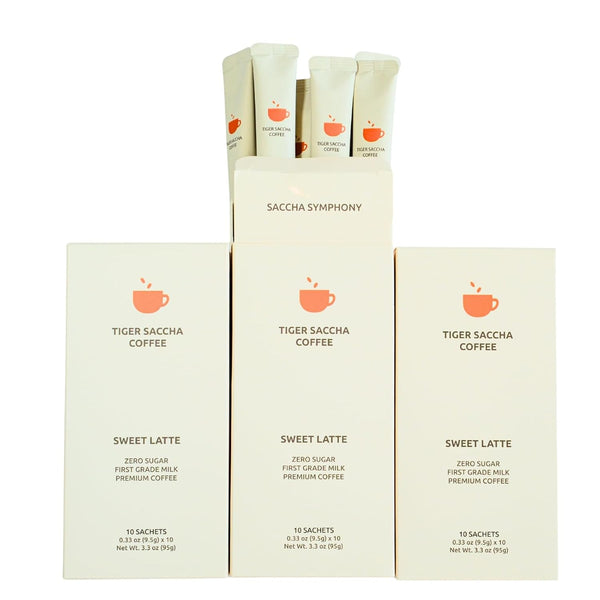 Saccha Coffee Zero Sugar Korean Instant Stick Coffee Premium Grade Milk, Sweet