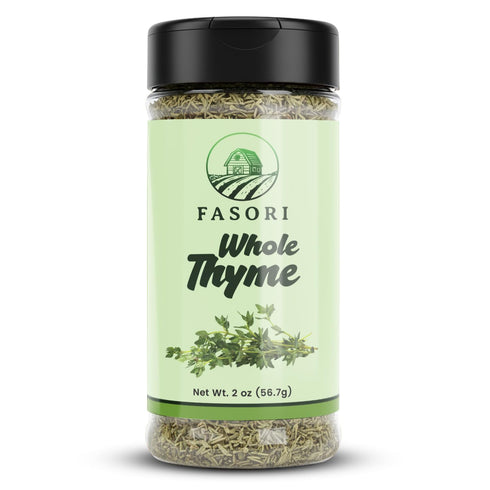Fasori Thyme Leaves Premium Dried Whole Thyme Herb, Aromatic Mediterranean Spice for
