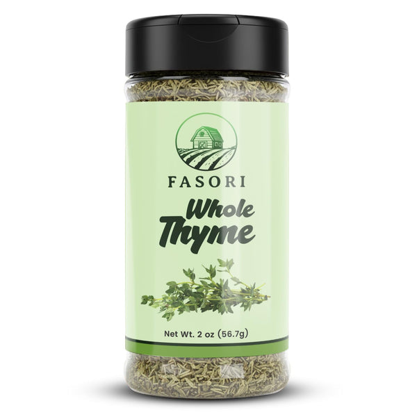 Fasori Thyme Leaves Premium Dried Whole Thyme Herb, Aromatic Mediterranean Spice for