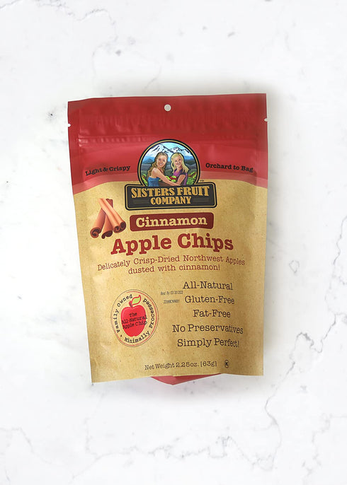 PACK, 2.25 OZ Sisters Fruit Company, VARIETY Apple & Pear Chips, All Natural, No Preservatives, Fat-Free (SIX BAGS)