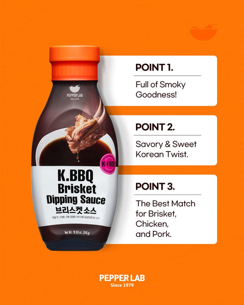 (10.93 oz 310 Pepper Lab Korean BBQ Dipping Sauce for Brisket & Steak Sweet Soy Umami Sauce for BBQ, Grilled Meat