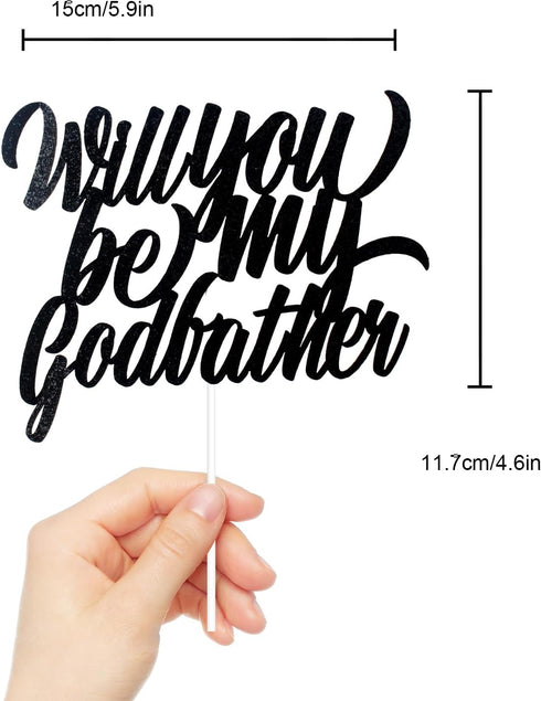 LHCING Will You Be My Godfather Birthday Cake Topper - New Godfather Announcement Party Cake Topper - Godparents