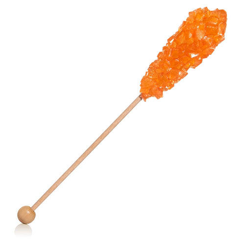 18 Candy Envy - Orange Caf Sugar Sticks Mini Rock Candy - Individually Wrapped Treats Drink Stirrers - Orange Flavored