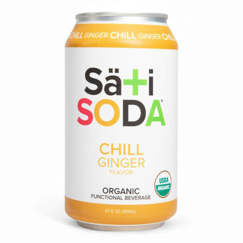 Sati Soda Ginger Functional Ginger Soda with Chamomile Low Sugar (9g), Organic