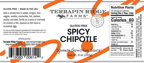 Terrapin Ridge Farms Gourmet Spicy Chipotle Garnishing Sauce, 9 Ounce Bottle