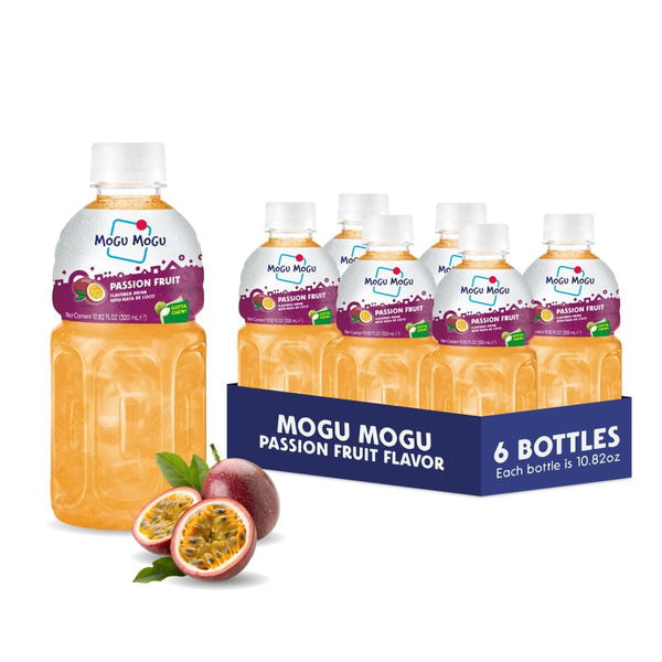 Mogu Mogu Drink Passion Fruit (6 Bottles) Delicious drinks made with nata