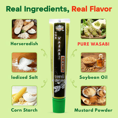 Wasabi-O Real Wasabi Paste - Authentic Japanese Fresh Wasabi Root, Mild Heat, Squeeze Tube for Sushi and Seafood