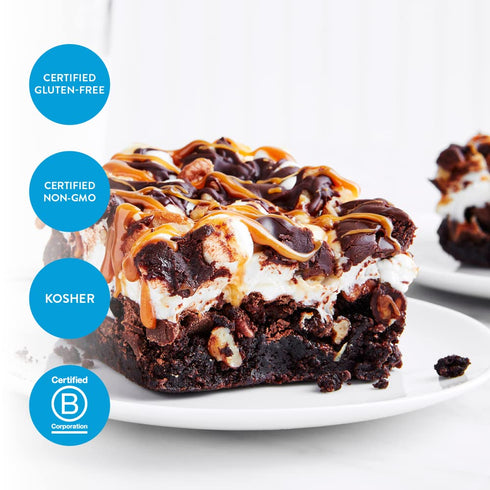 King Arthur Gluten Free Fudge Brownie Mix, Certified Gluten-Free, Non-GMO, Kosher, 17 Ounces