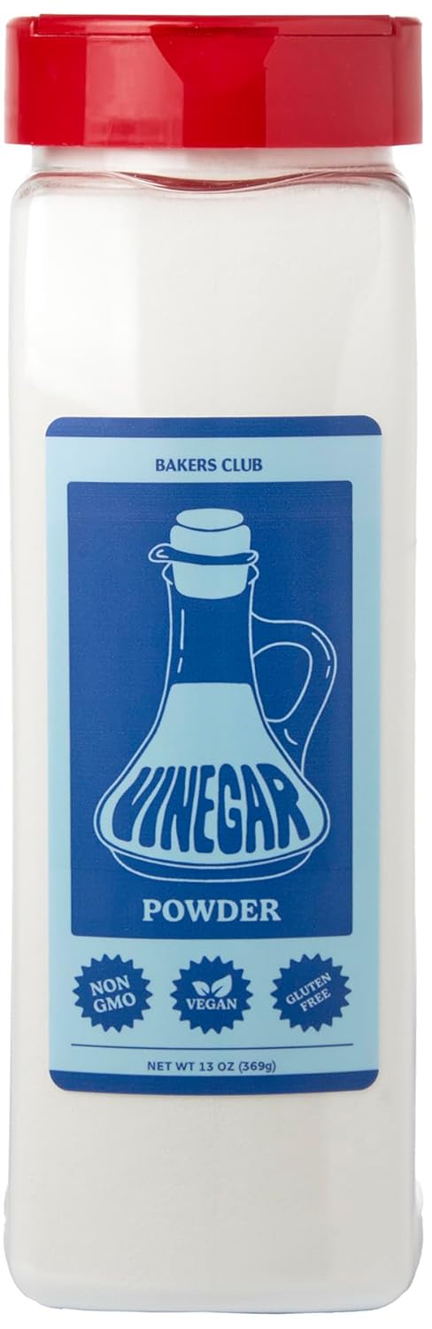 Bakers Club White Distilled Vinegar Powder - 13 oz - Tangy & Sweet Seasoning Blend for Fries, Wings