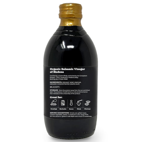500 ml (Pack 1) Food To Live Organic Balsamic Vinegar of Modena, Italian, Unfiltered, Unpasteurized, Aceto Balsamico di