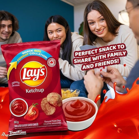 60g/2.1 oz (Pack 4) Lay's Ketchup Flavoured Potato Chips, of Shipped from Canada