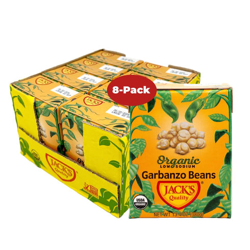 Jack's Organic Chickpeas Garbanzo Beans 13.4 oz. | Packed with Protein and