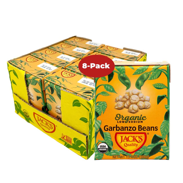 Jack's Organic Chickpeas Garbanzo Beans 13.4 oz. | Packed with Protein and