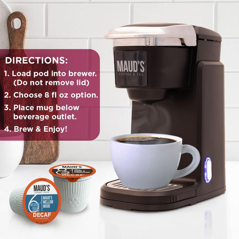 Pack, 80 9 100% Maud's Decaf Coffee Pods Variety ct, Assorted Roasts & Flavors, Decaffeinated Medium Roast Coffee