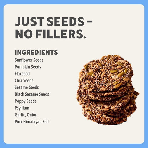 (3 Pack) ELLAS FLATS Everything All Seed Savory Crisps All Natural, Gluten Free, Good Source of Protein, High Fiber