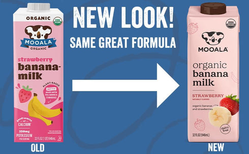 32 oz (Pack 6) Mooala Organic Strawberry Bananamilk, fl of Shelf-Stable, Non-Dairy, Nut-Free, Gluten-Free, Plant-Based