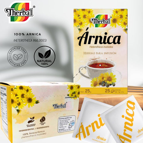 25 100% Therbal rnica Herbal Tea Tea Bags Natural Infusion Caffeine-Free Heterotheca Inuloides Aromatic Herbal Blend