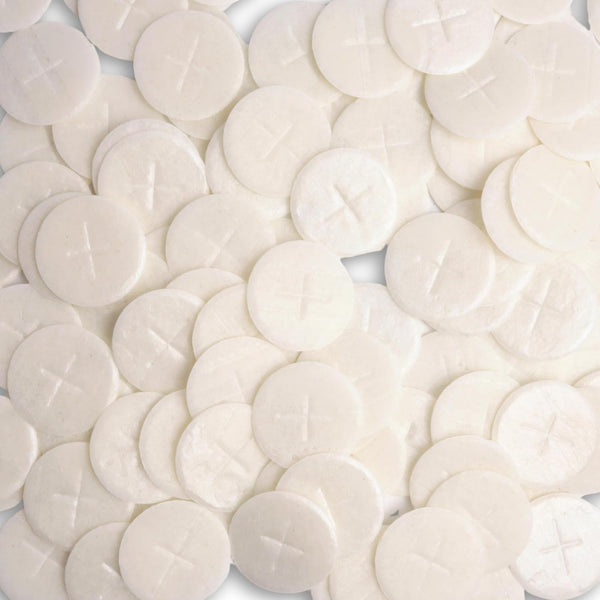 Altar Bread 1 1/8" White Cross Design 100 Communion Hosts