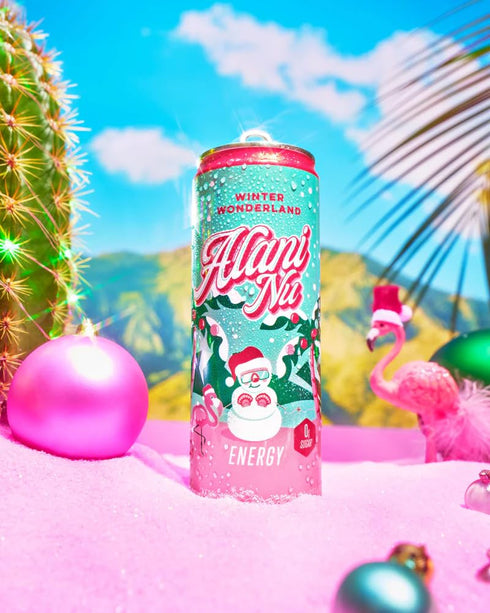 Generic 12 Oz (Pack 12) Alani Winter Wonderland Energy Drinks, sugar free, low calorie energy drinks, Fl Cans