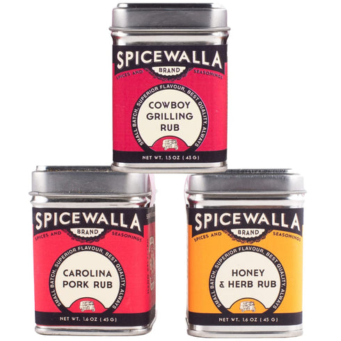 Spicewalla 3 Pack Grill Dry Rub | Carolina Pork, Cowboy Grilling, Honey Herb | BBQ Gift Set for Pork, Steak, Chicken &