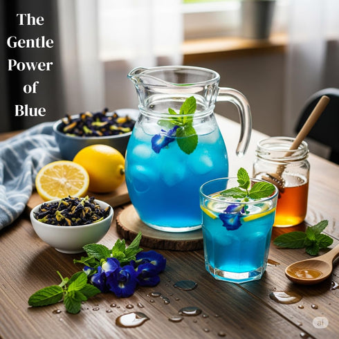 Organic Butterfly Pea Flowers - Herbal Loose Leaf Blue Tea, Natural Food Coloring, Caffeine Free 1.75OZ