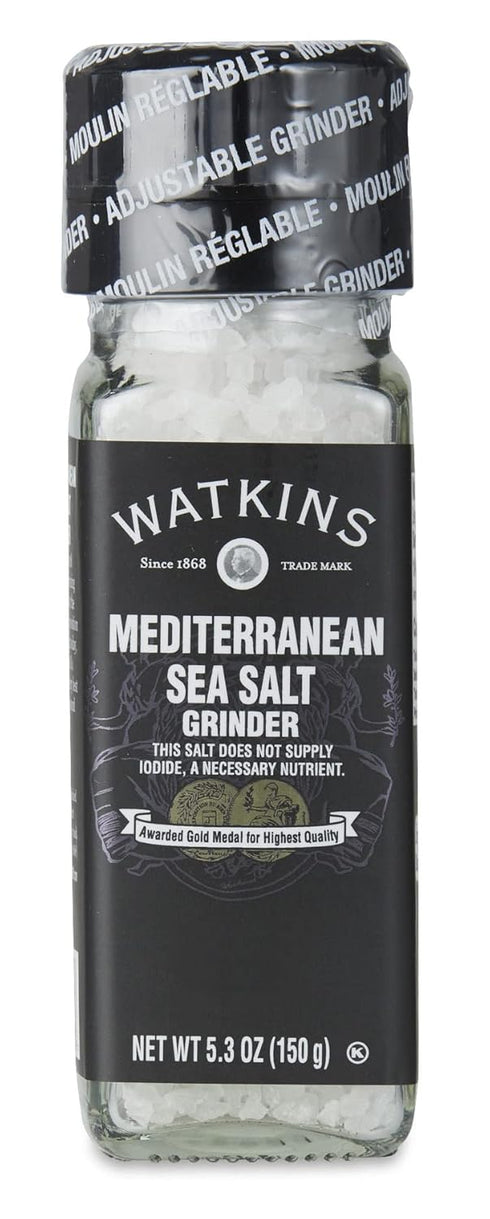 Watkins Mediterranean Sea Salt Grinder, 5.3 Oz