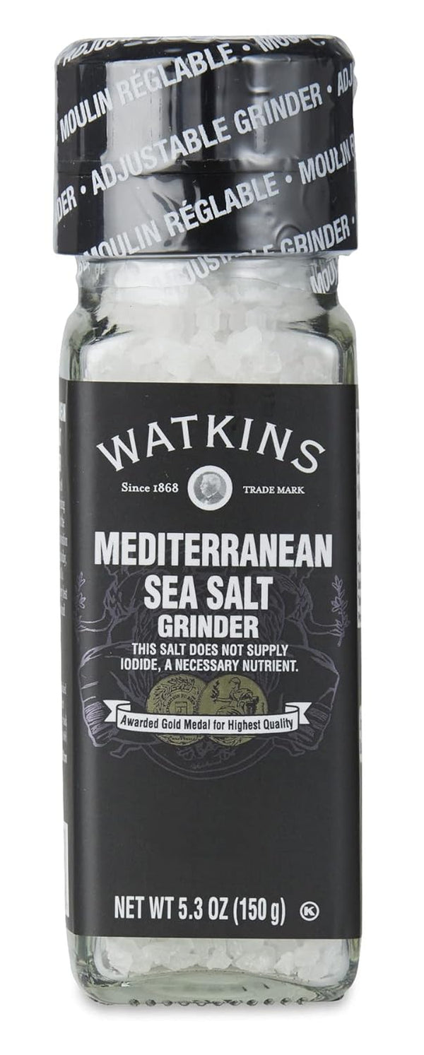 Watkins Mediterranean Sea Salt Grinder, 5.3 Oz