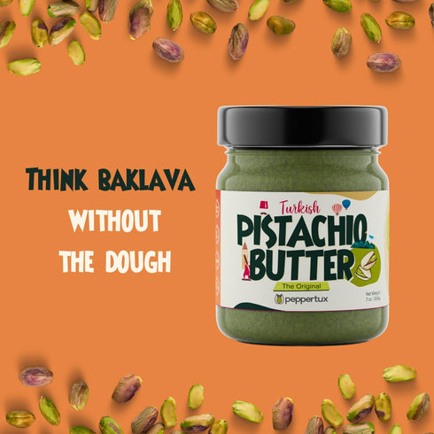 (7oz) Peppertux Farms Pistachio Butter - Natural Vegan Spread Pistachio Paste for Baking, Cake, Ice Cream, Cookie