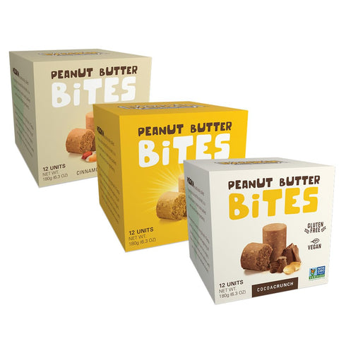 Pasokin Best Sellers Variety Pack. All Natural Peanut Butter Bites, Vegan, Gluten