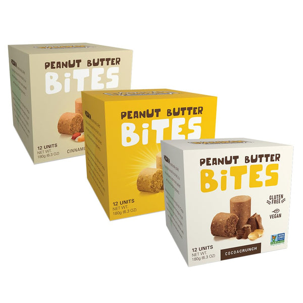 Pasokin Best Sellers Variety Pack. All Natural Peanut Butter Bites, Vegan, Gluten