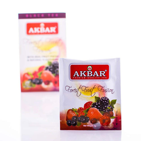Akbar Flavoured Teas with Real Fruit Pieces - 20 Foil Tea Bags (Forest Fruit Fusion)
