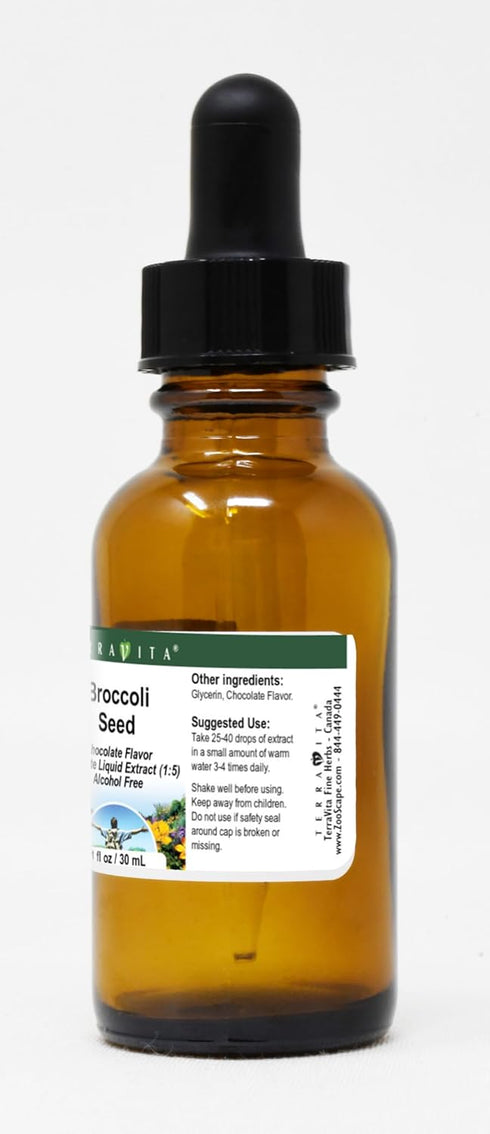 Terravita (1:5) (1 oz, 522185) Broccoli Seed Glycerite Liquid Extract - Chocolate Flavored ZIN: