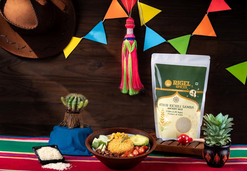 4 Lbs 12+ Rigel Spices | Aged Premium Grade Medium White Rice | Ancient grain Athur Kichili Samba Rice from India |