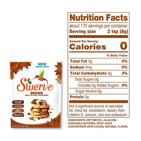 48 Swerve Ultimate Sugar Replacement Sweetener, Brown Sugar Substitute, Zero Calorie, Keto Friendly, Zero Sugar
