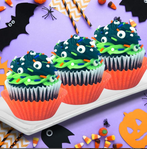 Edible Halloween Eyeballs Cake Confetti Sprinkles, Orange Black Purple Green White for Cake Cookie Cupcake Ice Cream
