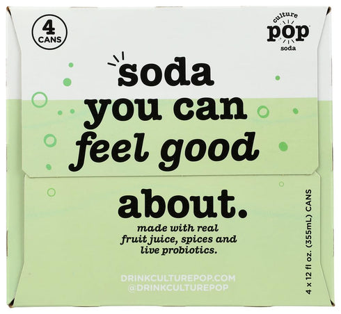 4pk, 12 Culture Pop Soda Watermelon Lime & Rosemary Sparkling Soda FZ